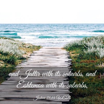 Picture 03 - Joshua 21:14 WEB - and Jattir with its suburbs, and Eshtemoa with - Bible Verse Picture