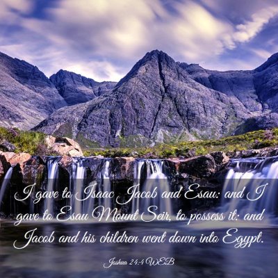 Picture 03 - Joshua 24:4 WEB - I gave to Isaac Jacob and Esau: and I gave to - Bible Verse Picture