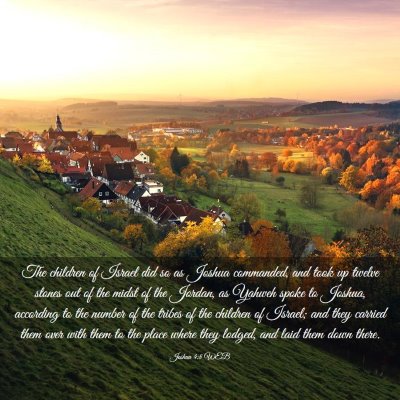 Picture 03 - Joshua 4:8 WEB - The children of Israel did so as Joshua - Bible Verse Picture