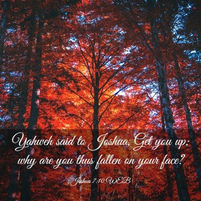 Picture 03 - Joshua 7:10 WEB - Yahweh said to Joshua, Get you up; why are you - Bible Verse Picture