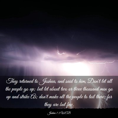 Picture 03 - Joshua 7:3 WEB - They returned to Joshua, and said to him, Don't - Bible Verse Picture