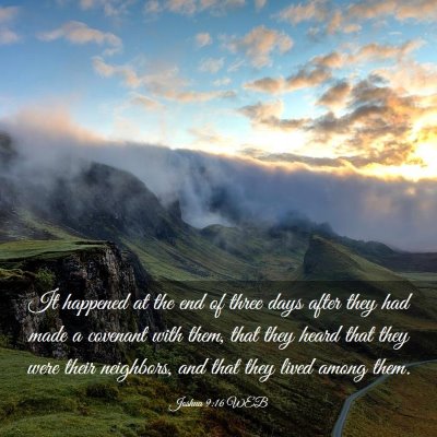 Picture 03 - Joshua 9:16 WEB - It happened at the end of three days after they - Bible Verse Picture