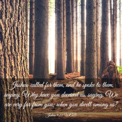 Picture 03 - Joshua 9:22 WEB - Joshua called for them, and he spoke to them, - Bible Verse Picture