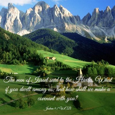 Picture 03 - Joshua 9:7 WEB - The men of Israel said to the Hivites, What if - Bible Verse Picture