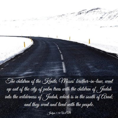 Picture 03 - Judges 1:16 WEB - The children of the Kenite, Moses' - Bible Verse Picture