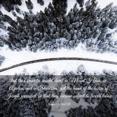Picture 03 - Judges 1:35 WEB - but the Amorites would dwell in Mount Heres, in - Bible Verse Picture