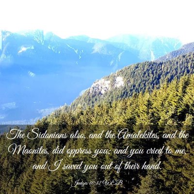 Picture 03 - Judges 10:12 WEB - The Sidonians also, and the Amalekites, and the - Bible Verse Picture
