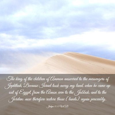 Picture 03 - Judges 11:13 WEB - The king of the children of Ammon answered to the - Bible Verse Picture