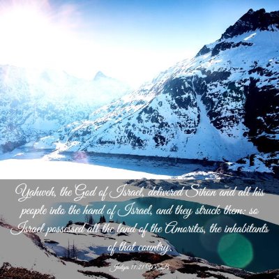 Picture 03 - Judges 11:21 WEB - Yahweh, the God of Israel, delivered Sihon and - Bible Verse Picture