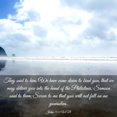 Picture 03 - Judges 15:12 WEB - They said to him, We have come down to bind you, - Bible Verse Picture
