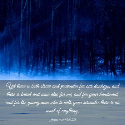Picture 03 - Judges 19:19 WEB - Yet there is both straw and provender for our - Bible Verse Picture