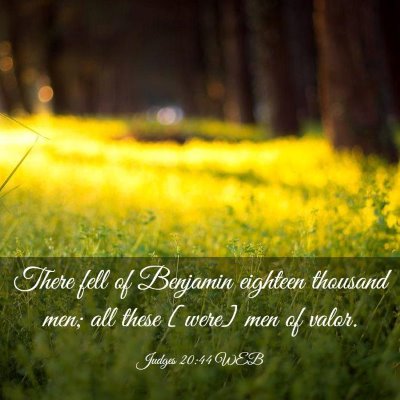 Picture 03 - Judges 20:44 WEB - There fell of Benjamin eighteen thousand men; all - Bible Verse Picture