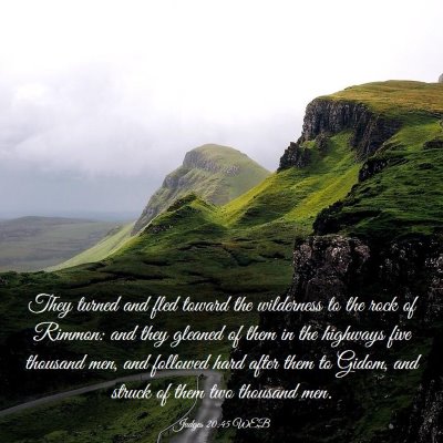 Picture 03 - Judges 20:45 WEB - They turned and fled toward the wilderness to the - Bible Verse Picture