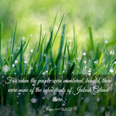 Picture 03 - Judges 21:9 WEB - For when the people were numbered, behold, there - Bible Verse Picture