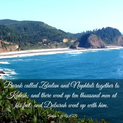 Picture 03 - Judges 4:10 WEB - Barak called Zebulun and Naphtali together to - Bible Verse Picture