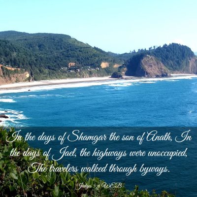 Picture 03 - Judges 5:6 WEB - In the days of Shamgar the son of Anath, In the - Bible Verse Picture