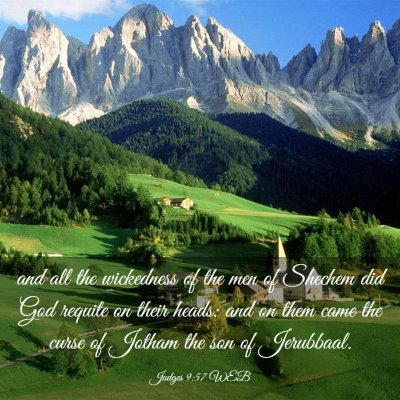 Picture 03 - Judges 9:57 WEB - and all the wickedness of the men of Shechem did - Bible Verse Picture
