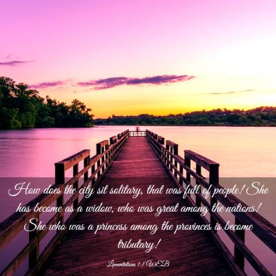 Picture 03 - Lamentations 1:1 WEB - How does the city sit solitary, that was full of - Bible Verse Picture
