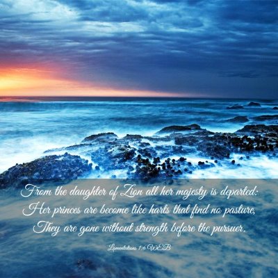 Picture 03 - Lamentations 1:6 WEB - From the daughter of Zion all her majesty is - Bible Verse Picture