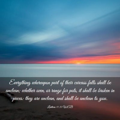 Picture 03 - Leviticus 11:35 WEB - Everything whereupon part of their carcass falls - Bible Verse Picture