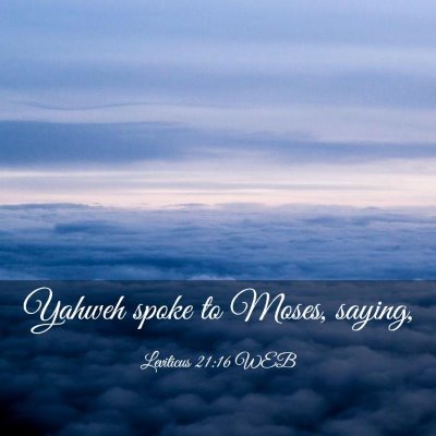 Picture 03 - Leviticus 21:16 WEB - Yahweh spoke to Moses, - Bible Verse Picture