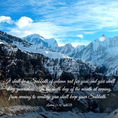 Picture 03 - Leviticus 23:32 WEB - It shall be a Sabbath of solemn rest for you, and - Bible Verse Picture