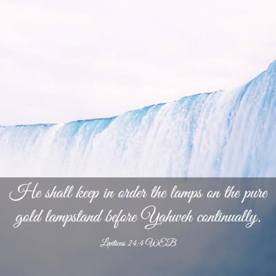 Picture 03 - Leviticus 24:4 WEB - He shall keep in order the lamps on the pure gold - Bible Verse Picture