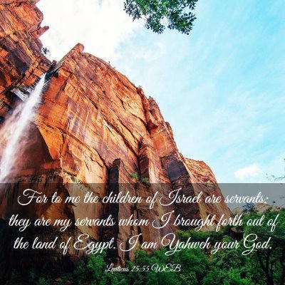 Picture 03 - Leviticus 25:55 WEB - For to me the children of Israel are servants; - Bible Verse Picture