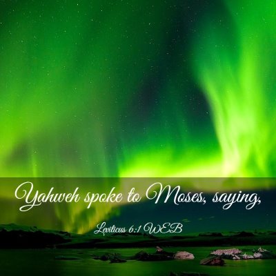 Picture 03 - Leviticus 6:1 WEB - Yahweh spoke to Moses, - Bible Verse Picture