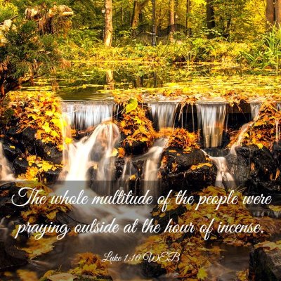 Picture 03 - Luke 1:10 WEB - The whole multitude of the people were praying - Bible Verse Picture