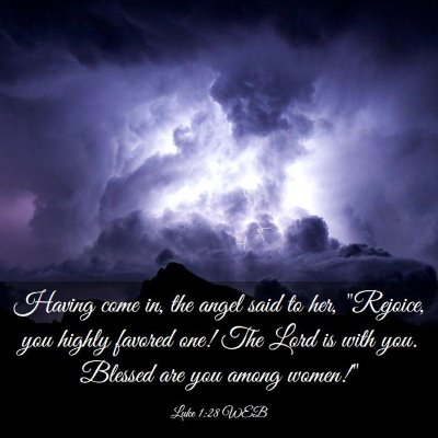 Picture 03 - Luke 1:28 WEB - Having come in, the angel said to her, 