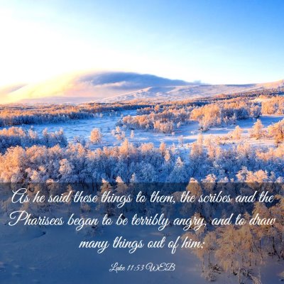 Picture 03 - Luke 11:53 WEB - As he said these things to them, the scribes and - Bible Verse Picture