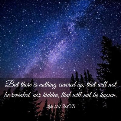 Picture 03 - Luke 12:2 WEB - But there is nothing covered up, that will not be - Bible Verse Picture