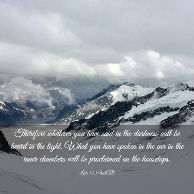 Picture 03 - Luke 12:3 WEB - Therefore whatever you have said in the darkness - Bible Verse Picture