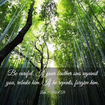 Picture 03 - Luke 17:3 WEB - Be careful. If your brother sins against you, - Bible Verse Picture