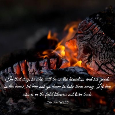 Picture 03 - Luke 17:31 WEB - In that day, he who will be on the housetop, and - Bible Verse Picture