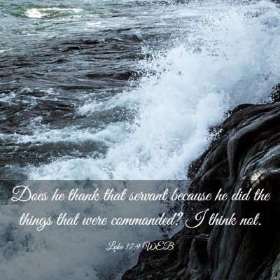 Picture 03 - Luke 17:9 WEB - Does he thank that servant because he did the - Bible Verse Picture