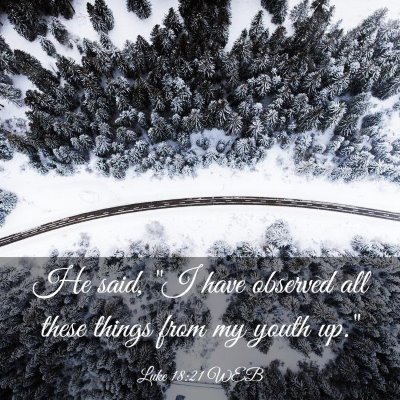 Picture 03 - Luke 18:21 WEB - He said, 