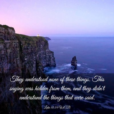 Picture 03 - Luke 18:34 WEB - They understood none of these things. This saying - Bible Verse Picture