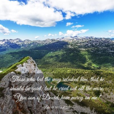 Picture 03 - Luke 18:39 WEB - Those who led the way rebuked him, that he should - Bible Verse Picture