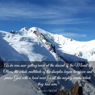 Picture 03 - Luke 19:37 WEB - As he was now getting near, at the descent of the - Bible Verse Picture