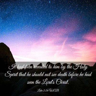 Picture 03 - Luke 2:26 WEB - It had been revealed to him by the Holy Spirit - Bible Verse Picture