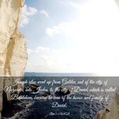 Picture 03 - Luke 2:4 WEB - Joseph also went up from Galilee, out of the city - Bible Verse Picture