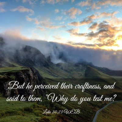 Picture 03 - Luke 20:23 WEB - But he perceived their craftiness, and said to - Bible Verse Picture