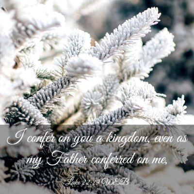 Picture 03 - Luke 22:29 WEB - I confer on you a kingdom, even as my Father - Bible Verse Picture