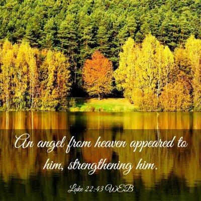 Picture 03 - Luke 22:43 WEB - An angel from heaven appeared to him, - Bible Verse Picture
