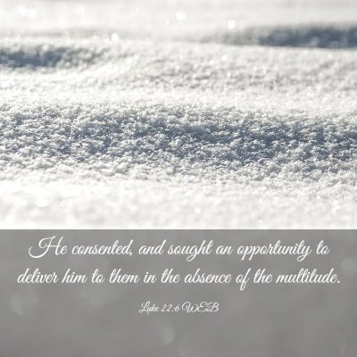 Picture 03 - Luke 22:6 WEB - He consented, and sought an opportunity to - Bible Verse Picture