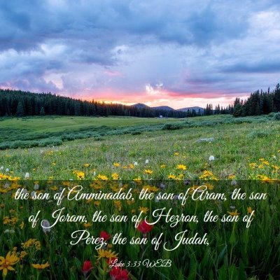 Picture 03 - Luke 3:33 WEB - the son of Amminadab, the son of Aram, the son of - Bible Verse Picture