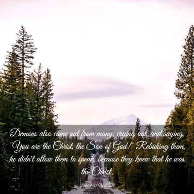 Picture 03 - Luke 4:41 WEB - Demons also came out from many, crying out, and - Bible Verse Picture