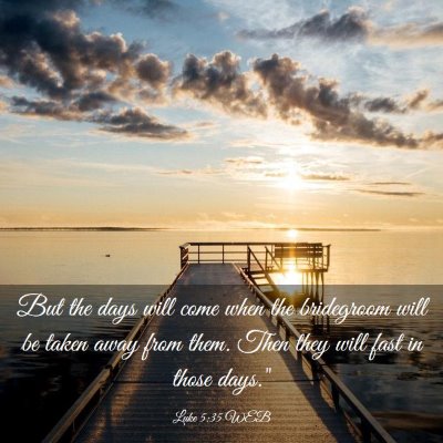 Picture 03 - Luke 5:35 WEB - But the days will come when the bridegroom will - Bible Verse Picture